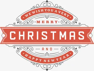 圣诞节简约卡片免抠