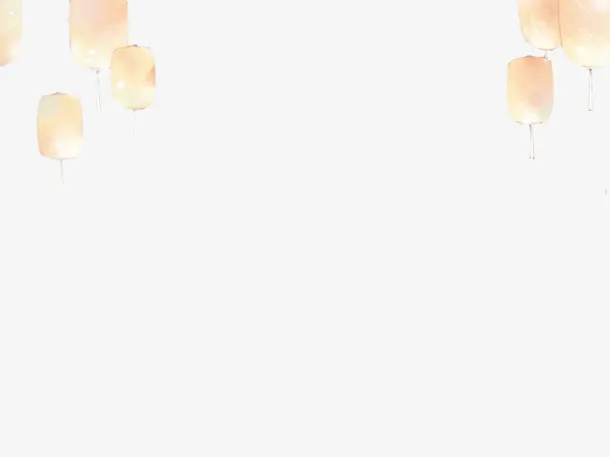 黄色古典灯笼装饰免抠