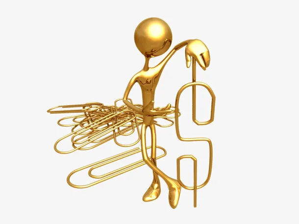 小金人和一堆磁针免抠