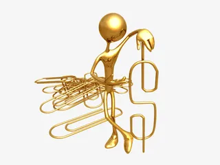 小金人和一堆磁针免抠