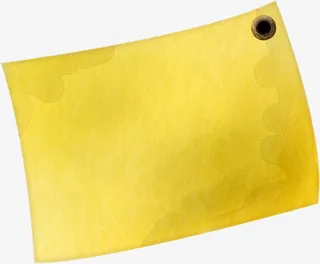 黄色水墨简约纸张免抠