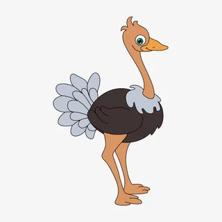 矢量鸵鸟免抠