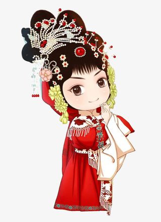 卡通戏曲女孩免抠