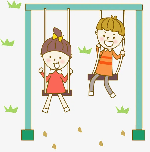 荡秋千的孩子免抠