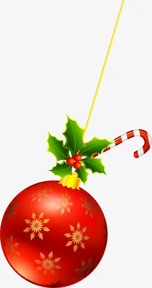 圣诞节红色圣诞球免抠