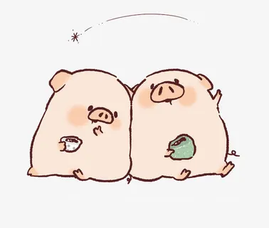 两只看流星的小猪免抠