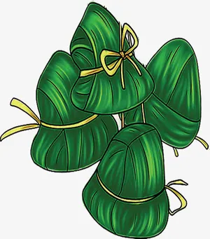 绿色手绘碧绿粽子免抠