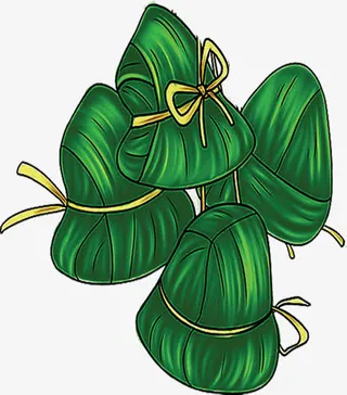 绿色手绘碧绿粽子免抠