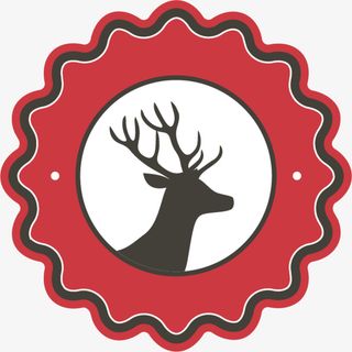 圣诞节灰色麋鹿徽章免抠