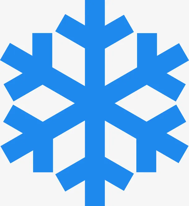蓝色雪花免抠