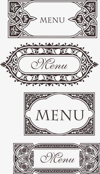 矢量复古欧式主题框免抠