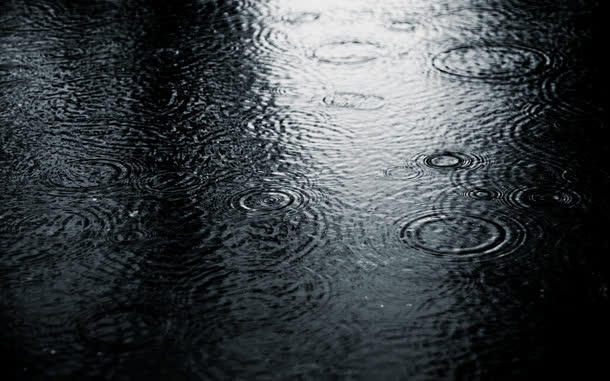 下雨水滴雨水黑色街道免抠