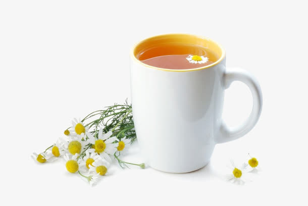 小清新菊花茶免抠