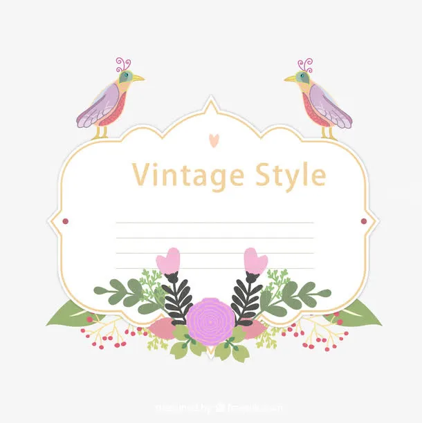 标签 春天 春天的花朵 复古免抠