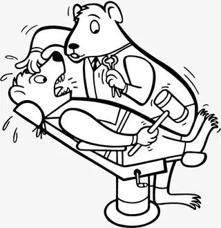 动物医生卡通插画免抠