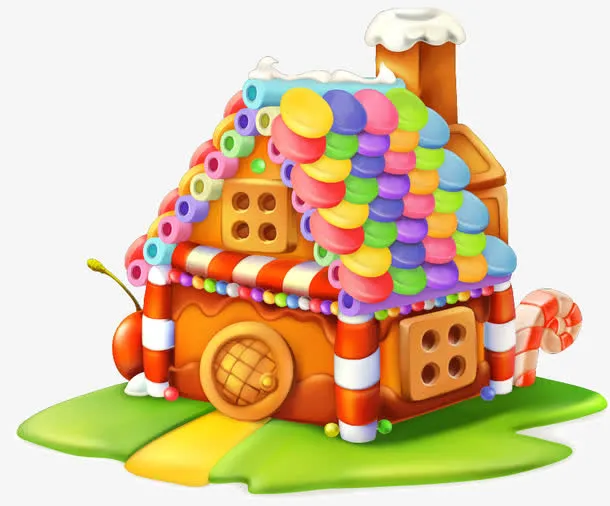 卡通多彩小屋免抠
