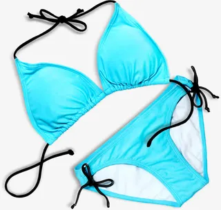 蓝色沙滩休闲比基尼免抠