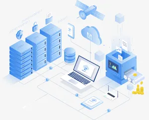 商务2.5D办公矢量插画免抠