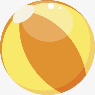 黄色闪耀卡通皮球免抠