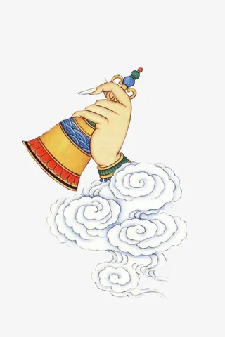 民族风花纹白云铃铛免抠