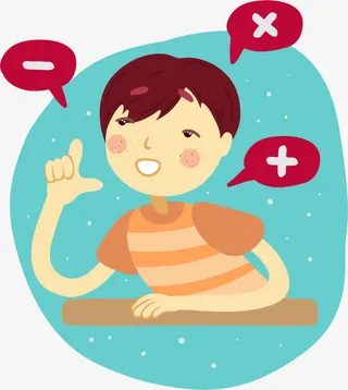 上数学课的学生免抠