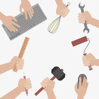 劳动日手势与工具免抠