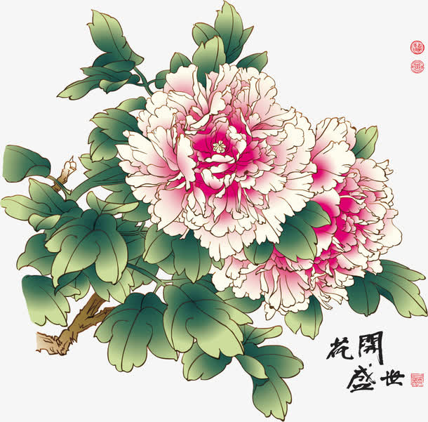牡丹矢量图免抠