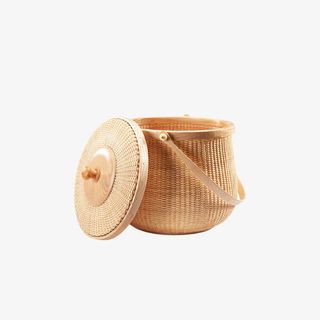 藤田藤编收纳筐手提篮收纳篮白栓免抠