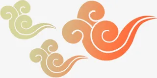 远景橙色祥云免抠