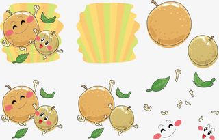 矢量手绘跳跃橙子表情免抠