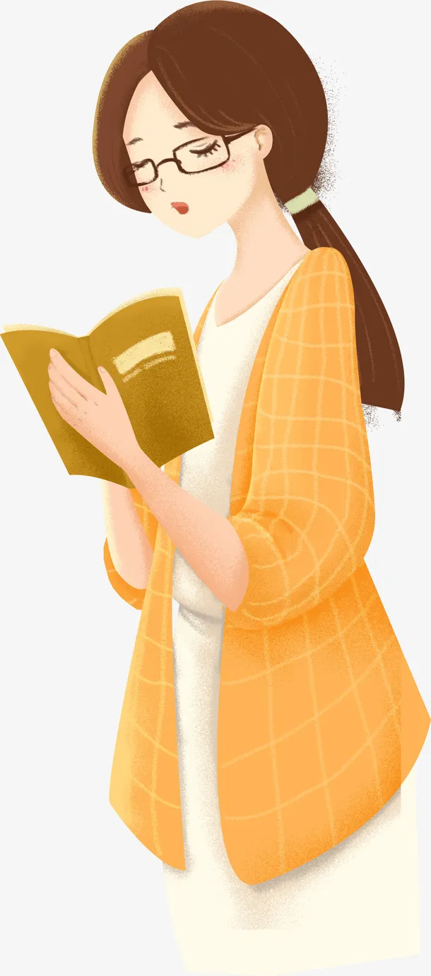教师节美女插画免抠