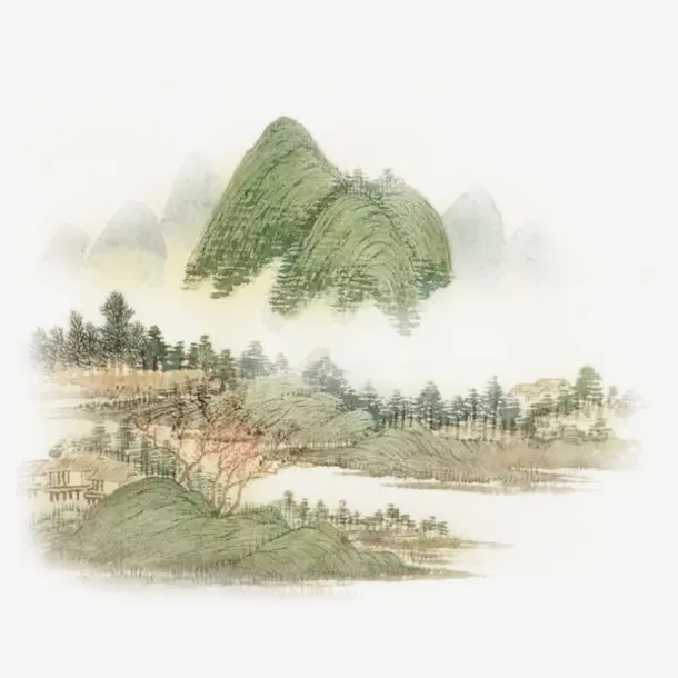 古典水墨山峰免抠