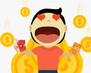 天上掉金币男性人物免抠