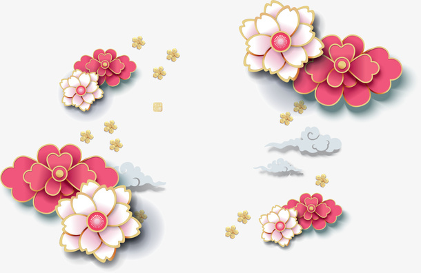 猪年新年纹理边框装饰图案免抠