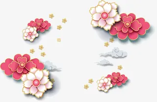 猪年新年纹理边框装饰图案免抠