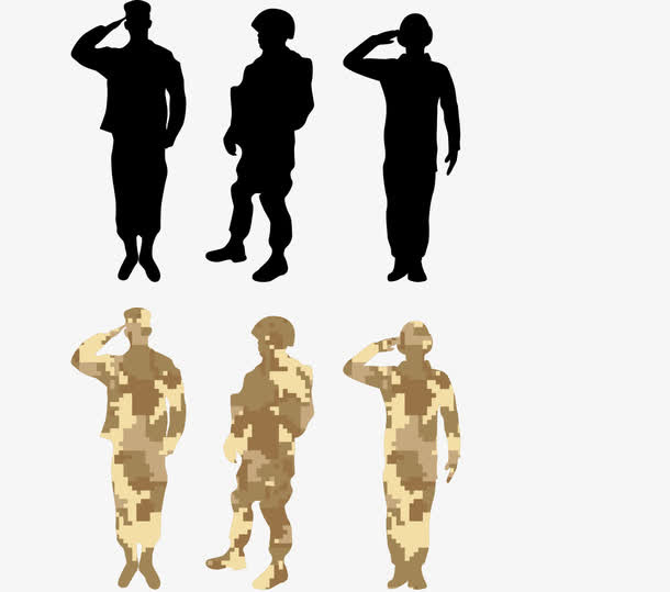 迷彩军校衣服免抠