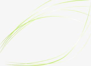 手绘绿色弧线免抠