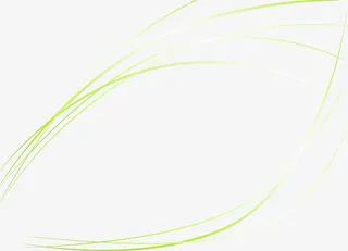 手绘绿色弧线免抠