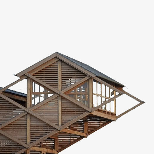 木结构的鸟类观察站免抠