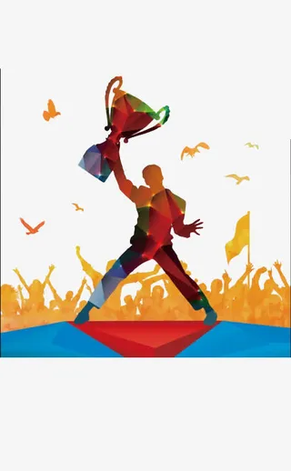 手拿奖杯素材免抠