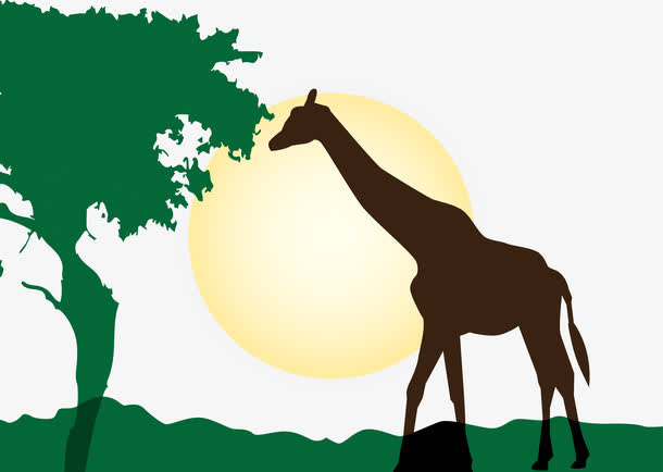 绿色剪影矢量免抠