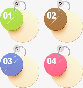 黄色数字吊牌免抠