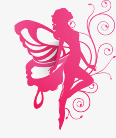 三八妇女节贺卡女孩粉红色的轮廓免抠
