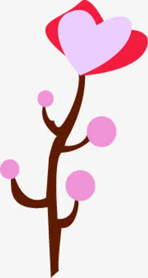 卡通爱心树枝淘宝促销免抠