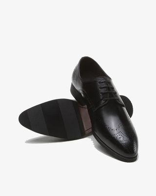 雕花布洛克真皮鞋真皮系带布洛克免抠