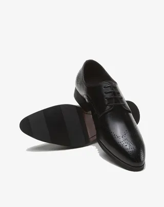 雕花布洛克真皮鞋真皮系带布洛克免抠