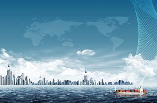 海滨城市发展建设背景高清