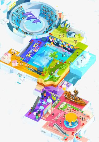 卡通海洋公园免抠