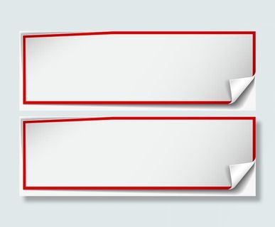 红色简约纸张免抠