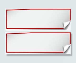 红色简约纸张免抠